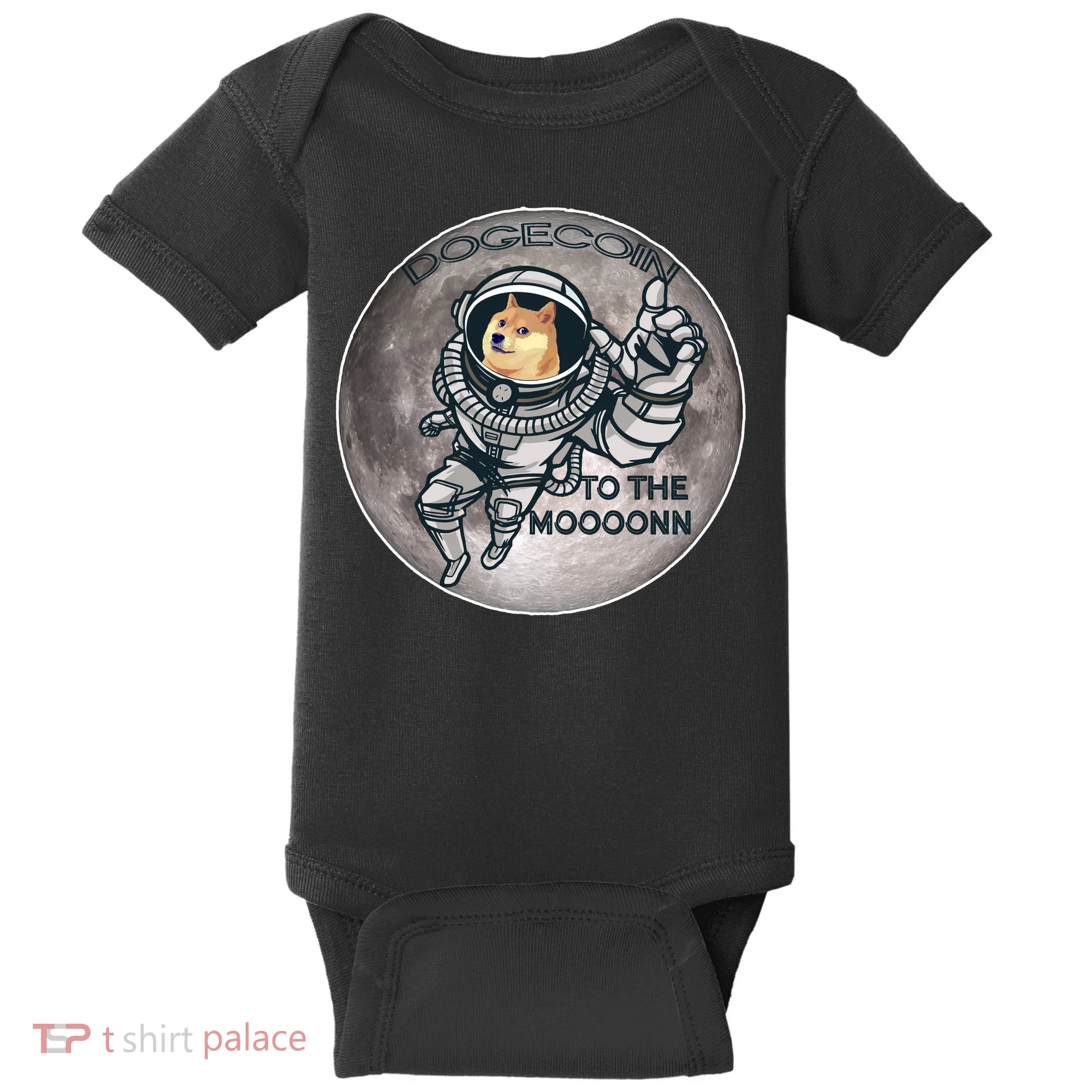 Dogecoin To the Moon Doge Baby Bodysuit