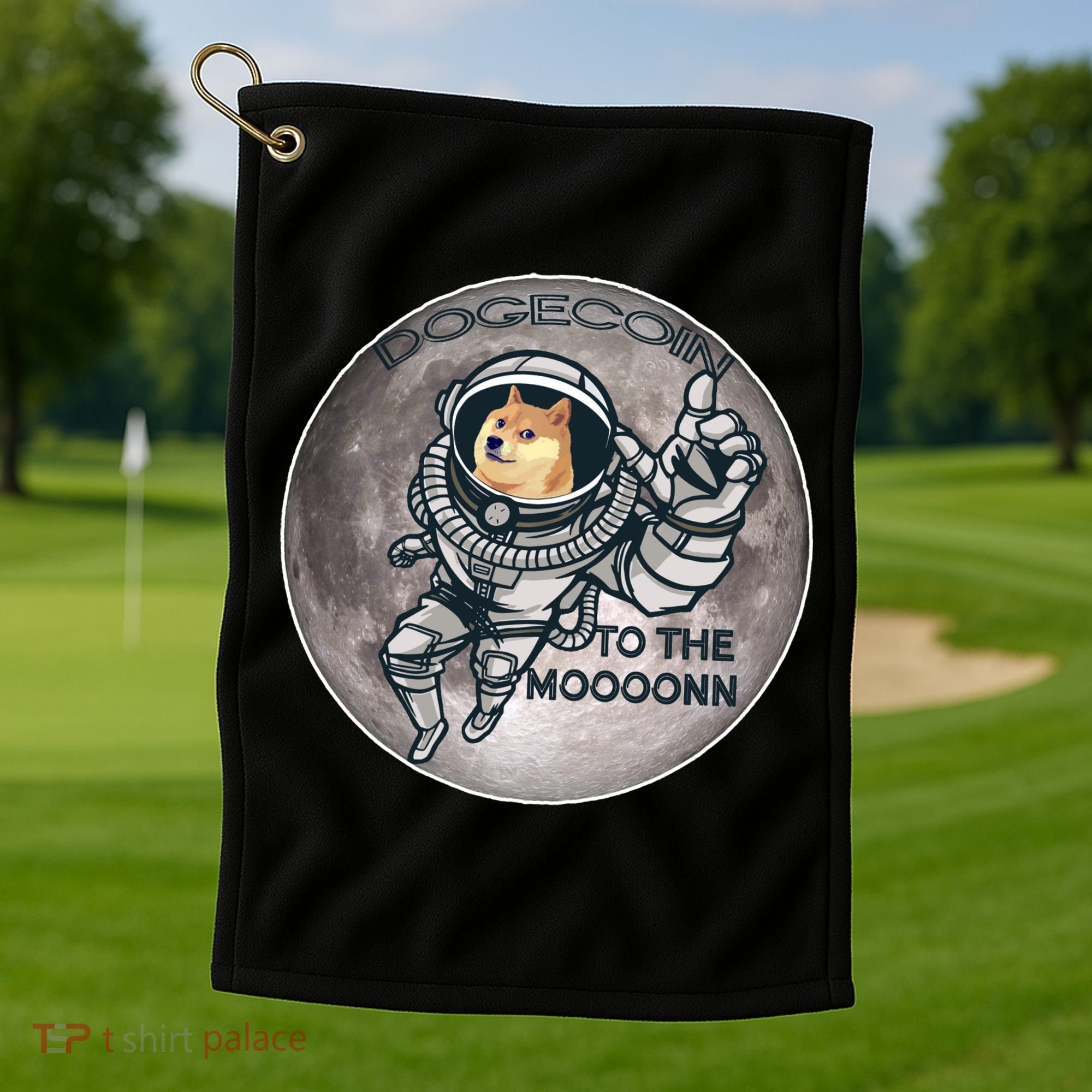 Dogecoin To the Moon Doge Golf Towel