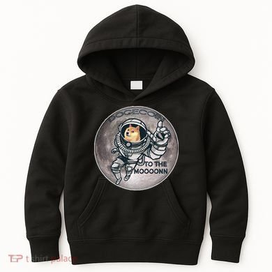 Dogecoin To the Moon Doge Kids Hoodie