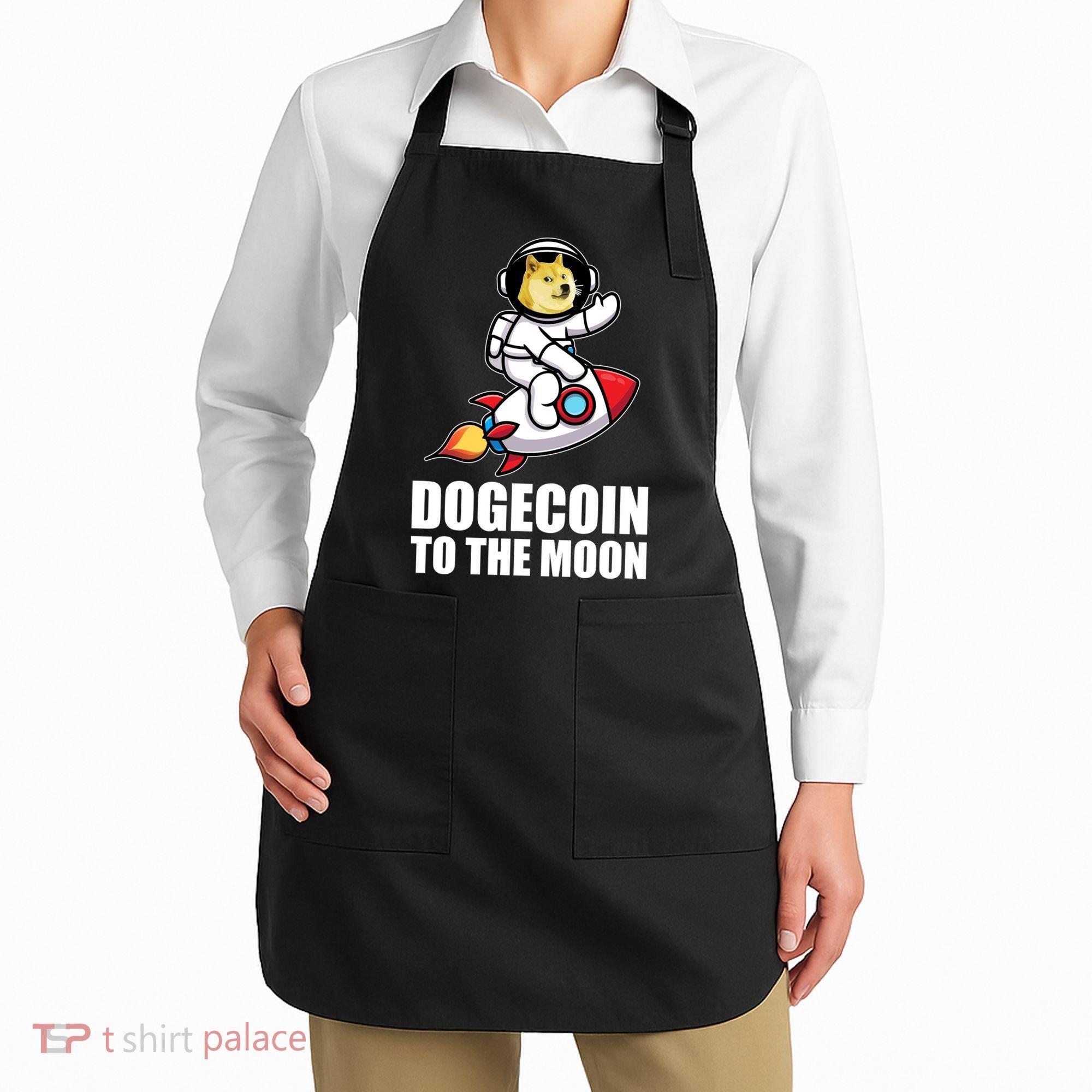 DogeCoin To The Moon Doge Crypto Apron