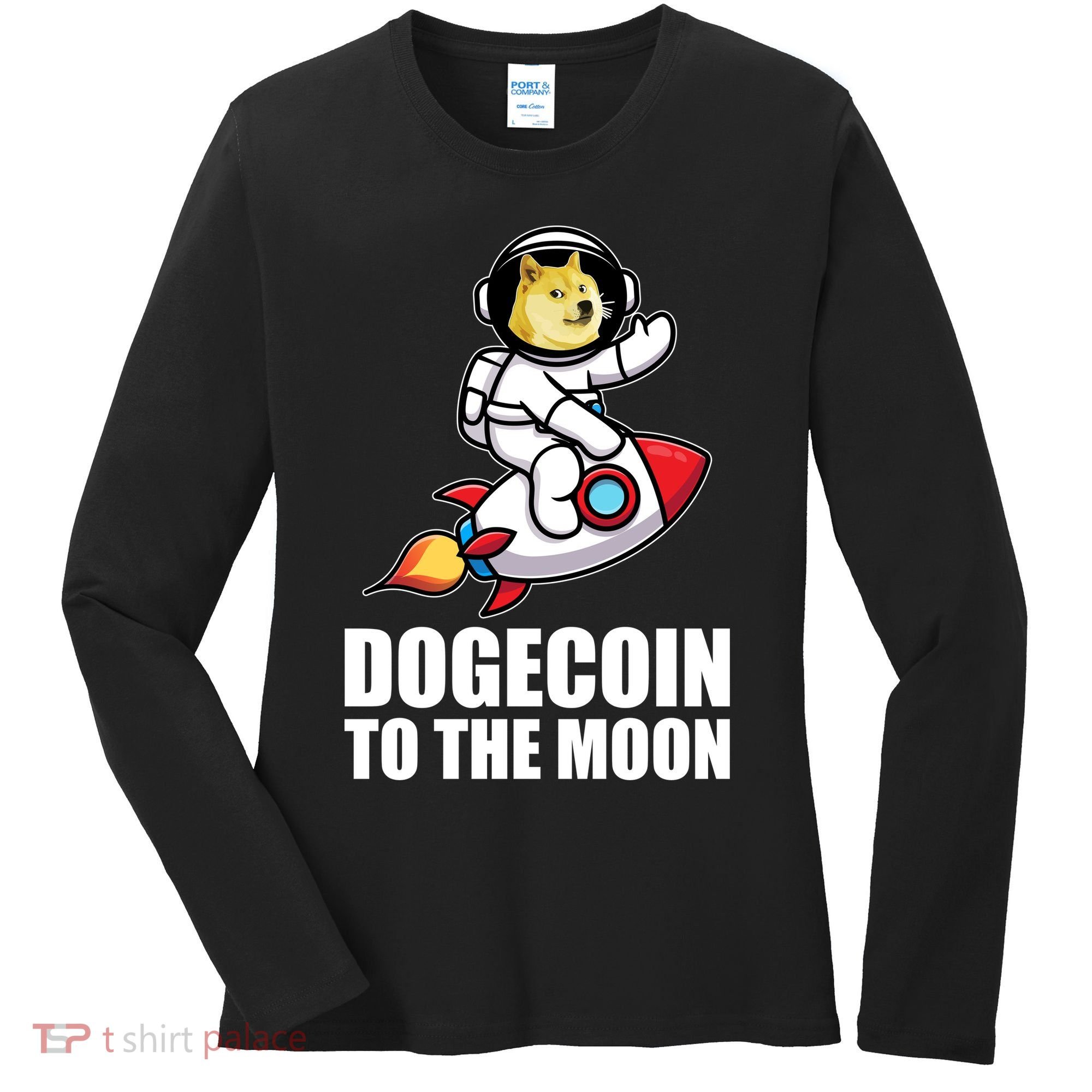 DogeCoin To The Moon Doge Crypto Women's Long Sleeve Shirt