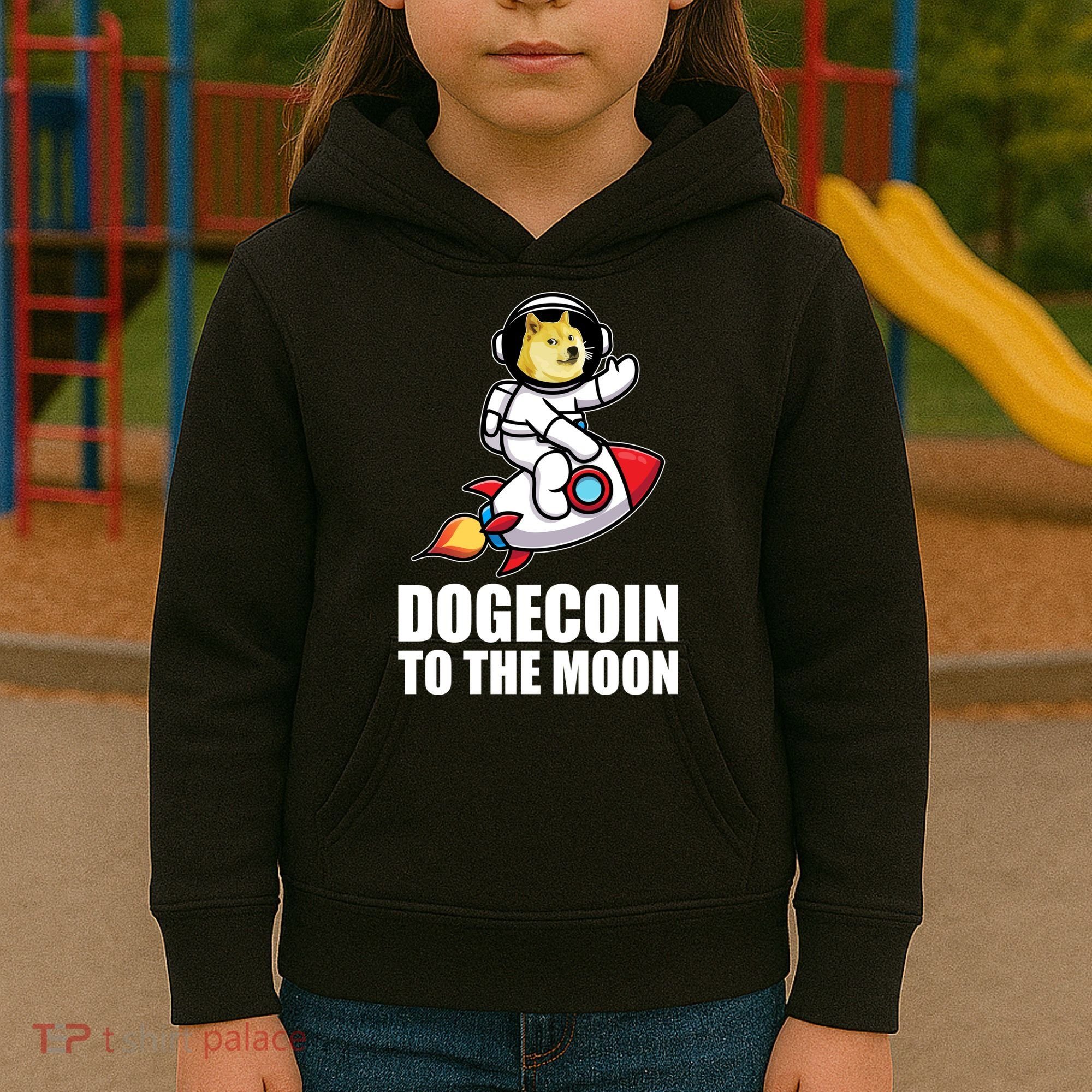 DogeCoin To The Moon Doge Crypto Kids Hoodie