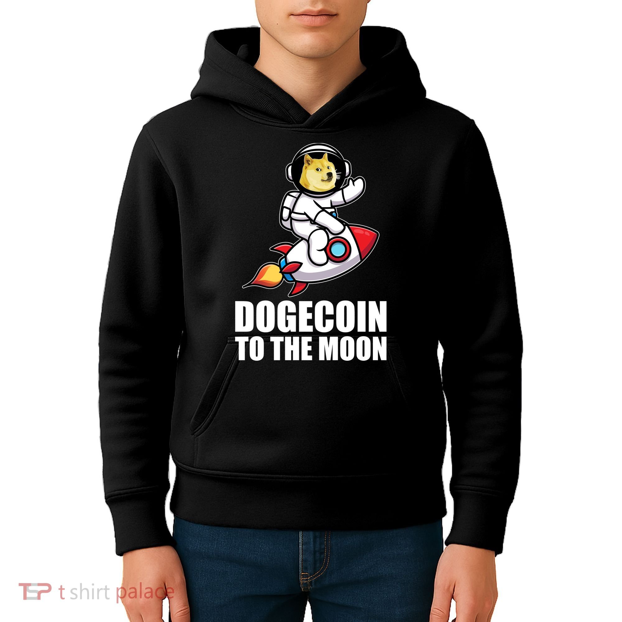 DogeCoin To The Moon Doge Crypto Kids Hoodie