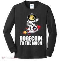 DogeCoin To The Moon Doge Crypto Kids Long Sleeve Shirt thumb 0