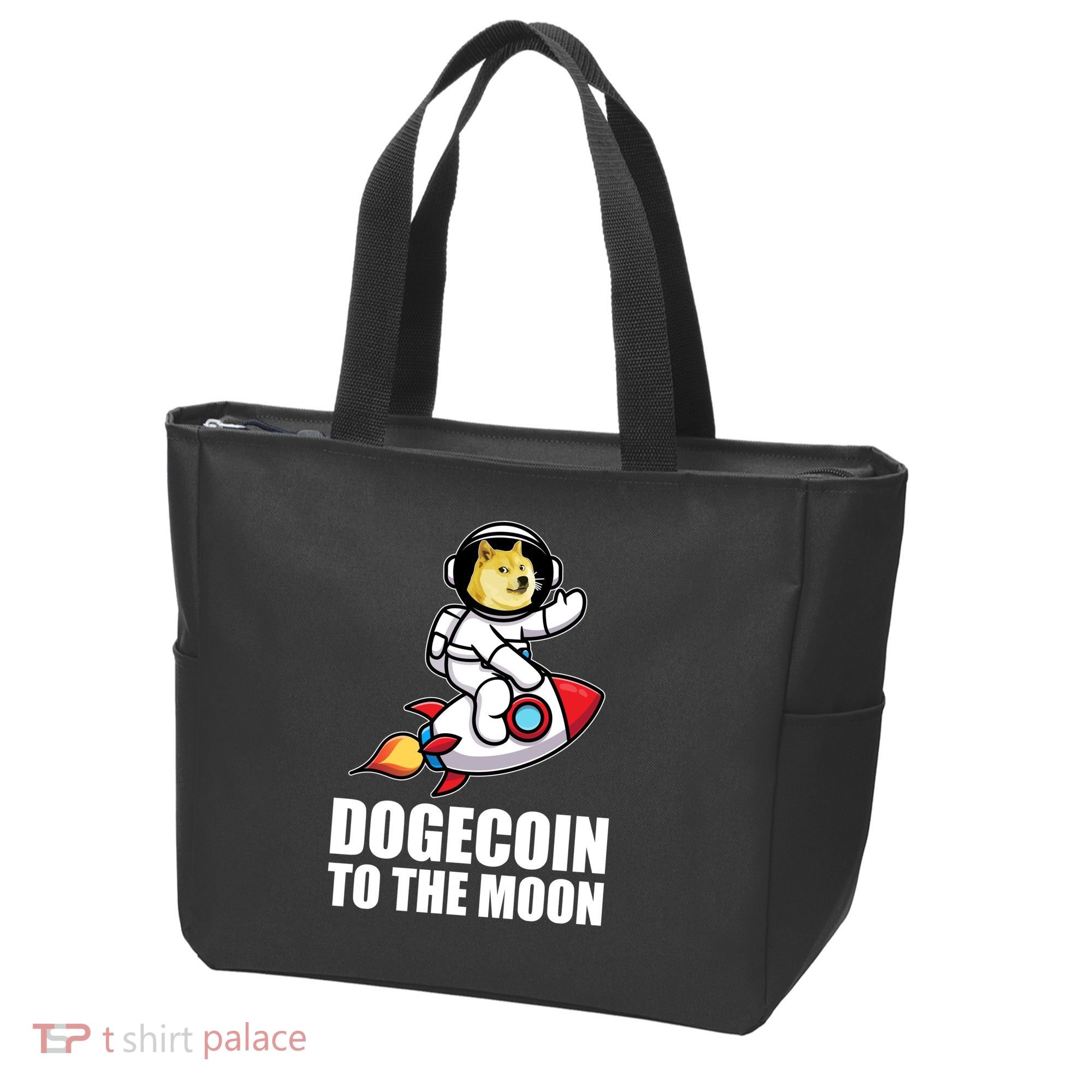 DogeCoin To The Moon Doge Crypto Tote Bag