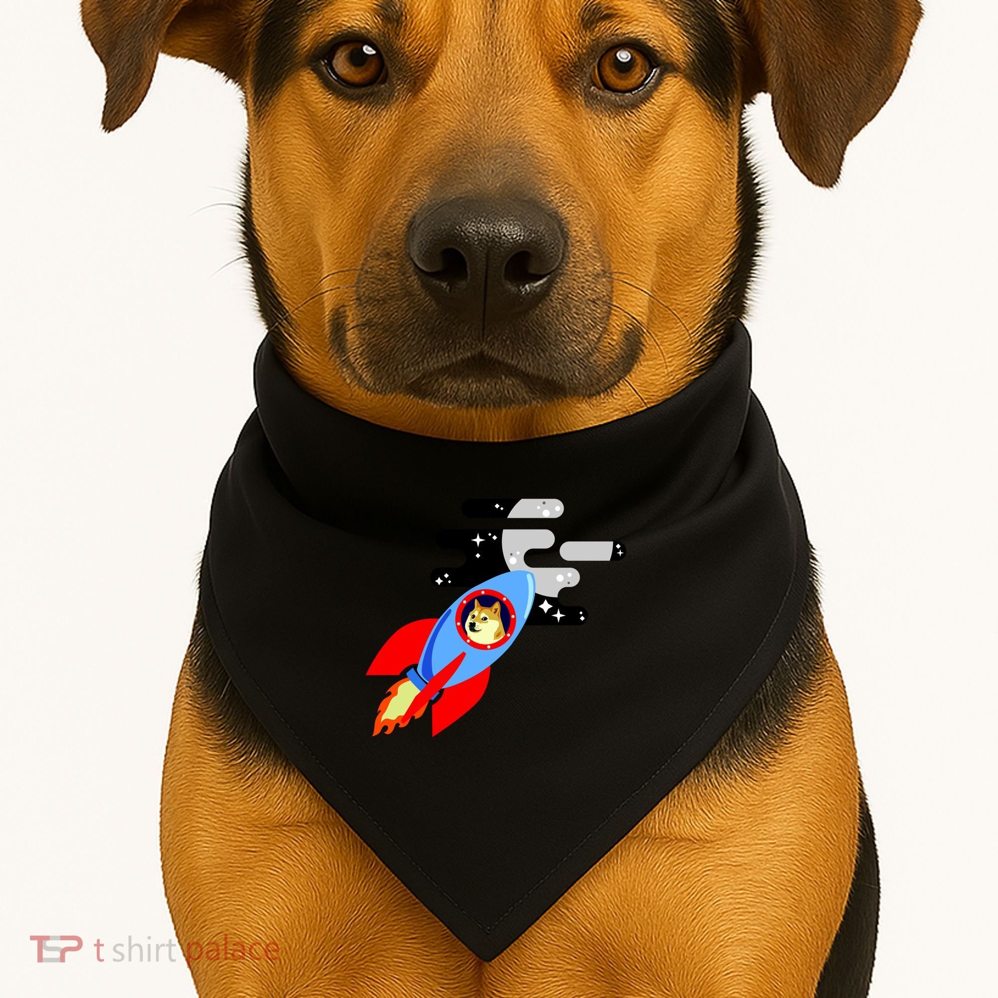 Dogecoin To the Moon Hodl Crypto Currency USA-Made Doggie Bandana