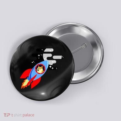 Dogecoin To the Moon Hodl Crypto Currency Button