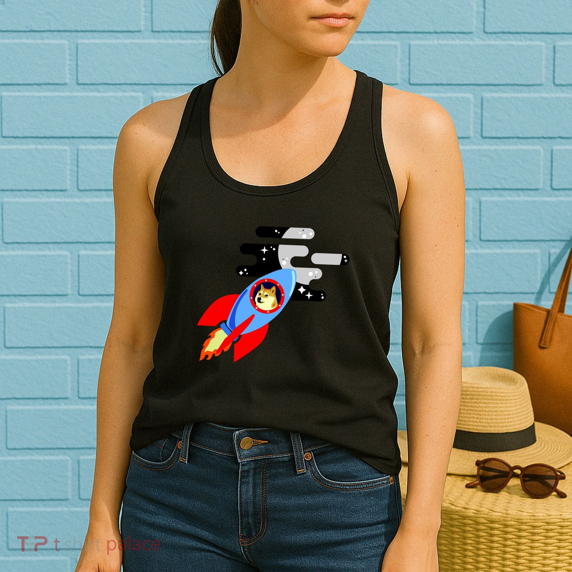 Dogecoin To the Moon Hodl Crypto Currency Women's Tank Top