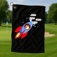 Dogecoin To the Moon Hodl Crypto Currency Golf Towel thumb 1