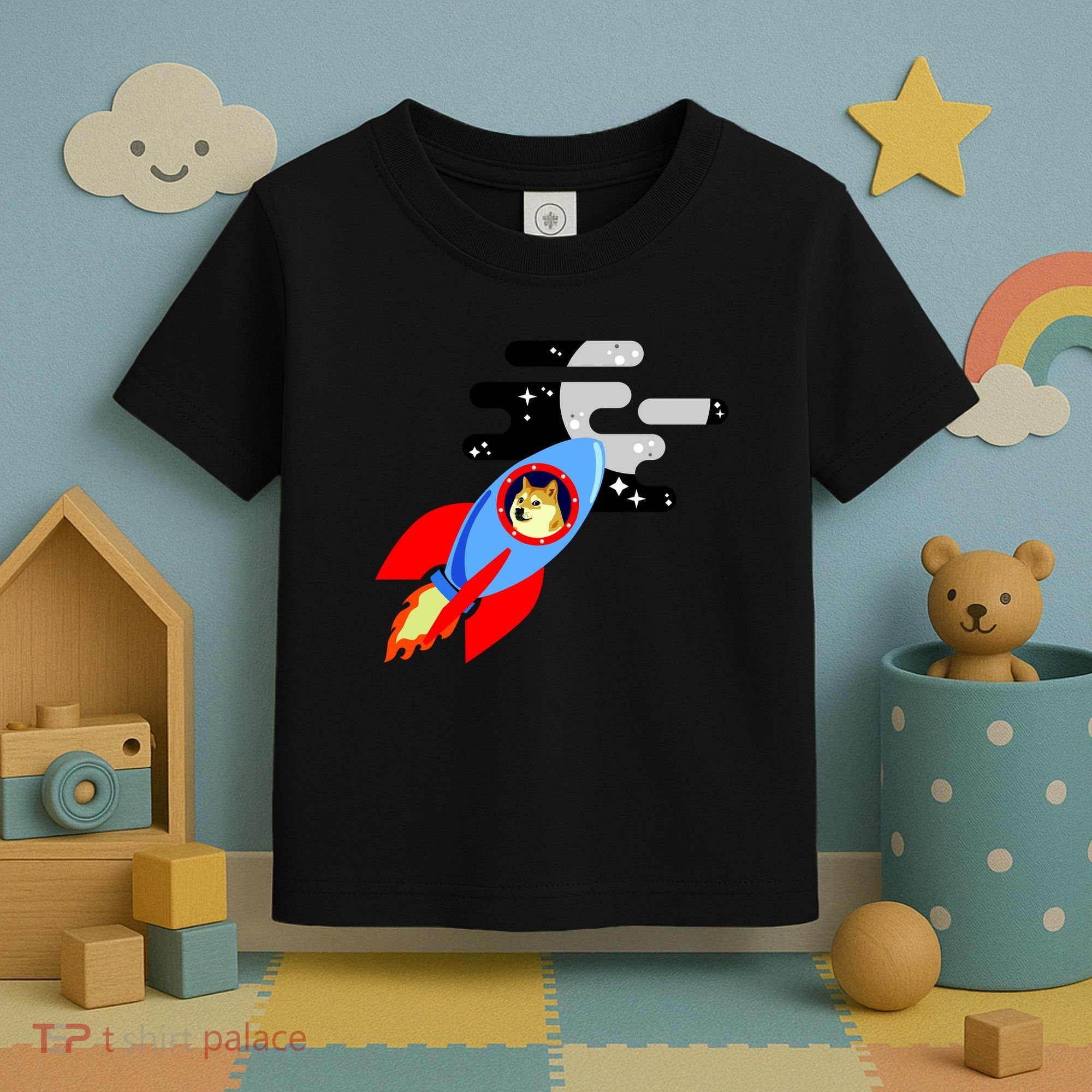 Dogecoin To the Moon Hodl Crypto Currency Toddler T-Shirt