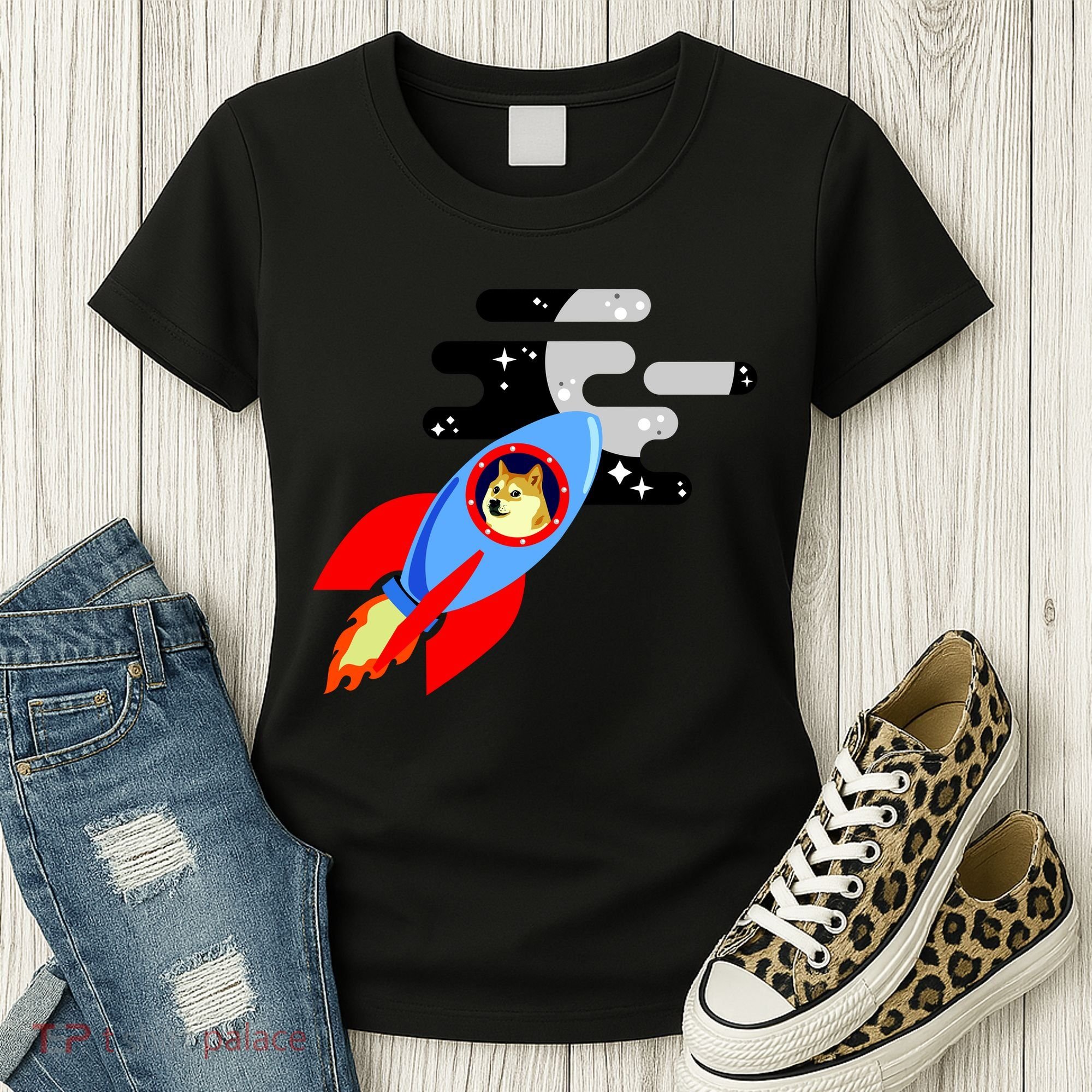 Dogecoin To the Moon Hodl Crypto Currency Women's T-Shirt