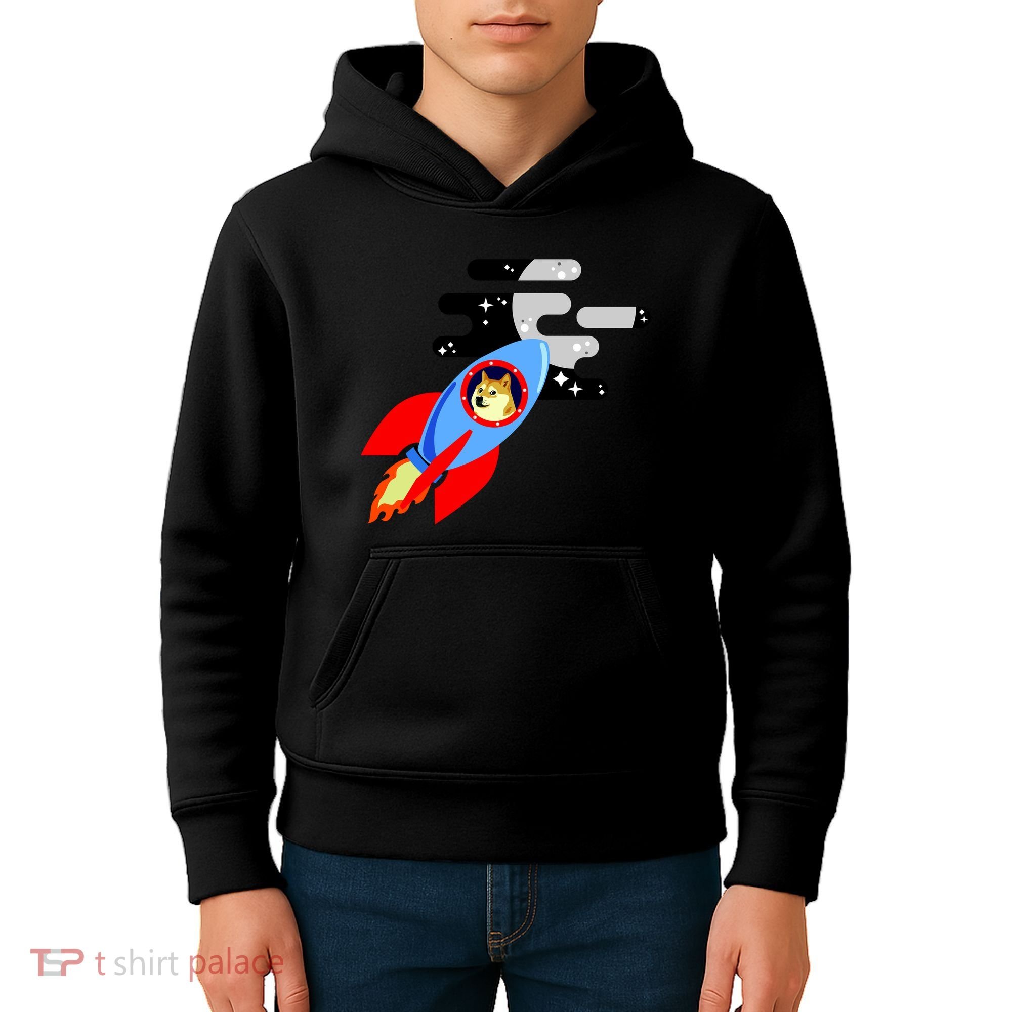 Dogecoin To the Moon Hodl Crypto Currency Kids Hoodie