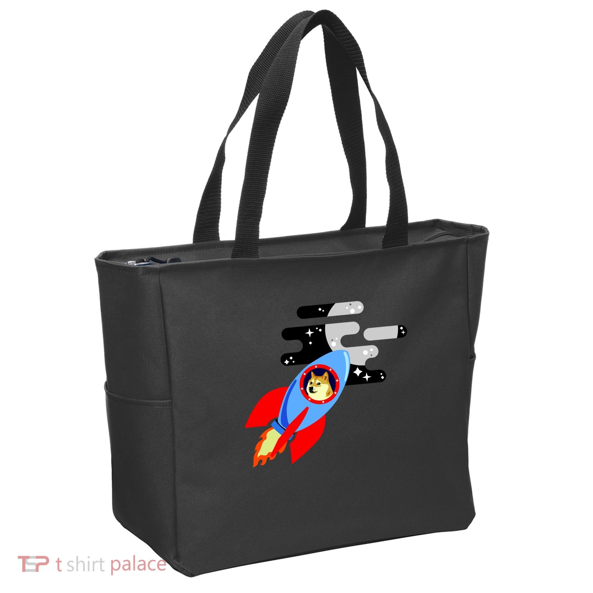 Dogecoin To the Moon Hodl Crypto Currency Tote Bag