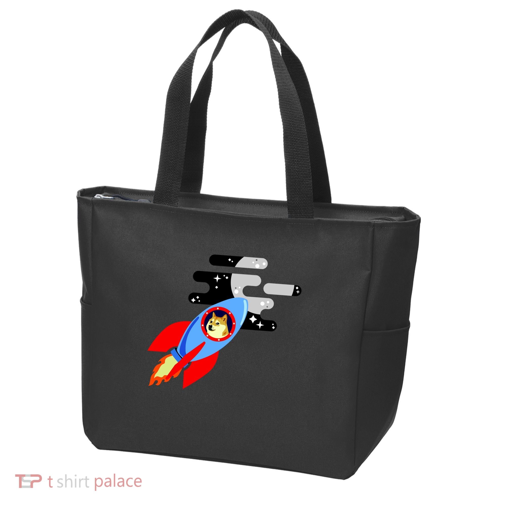 Dogecoin To the Moon Hodl Crypto Currency Tote Bag