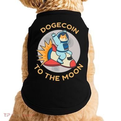 Dogecoin To The Moon Logo Doggie Tank