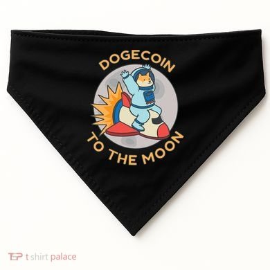 Dogecoin To The Moon Logo USA-Made Doggie Bandana
