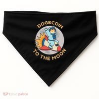 Dogecoin To The Moon Logo USA-Made Doggie Bandana thumb 0