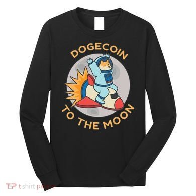 Dogecoin To The Moon Logo Long Sleeve Shirt