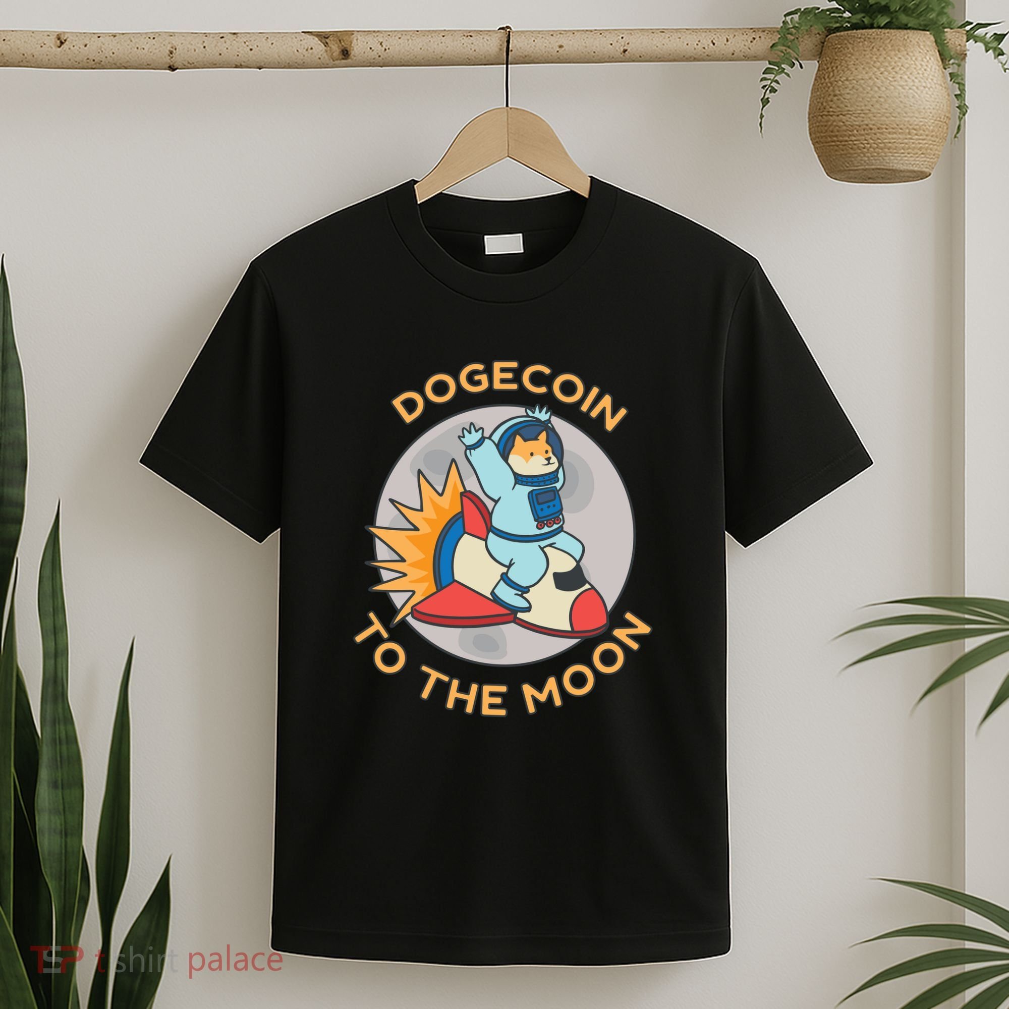 Dogecoin To The Moon Logo T-Shirt