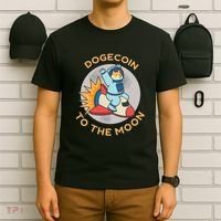 Dogecoin To The Moon Logo T-Shirt thumb 6