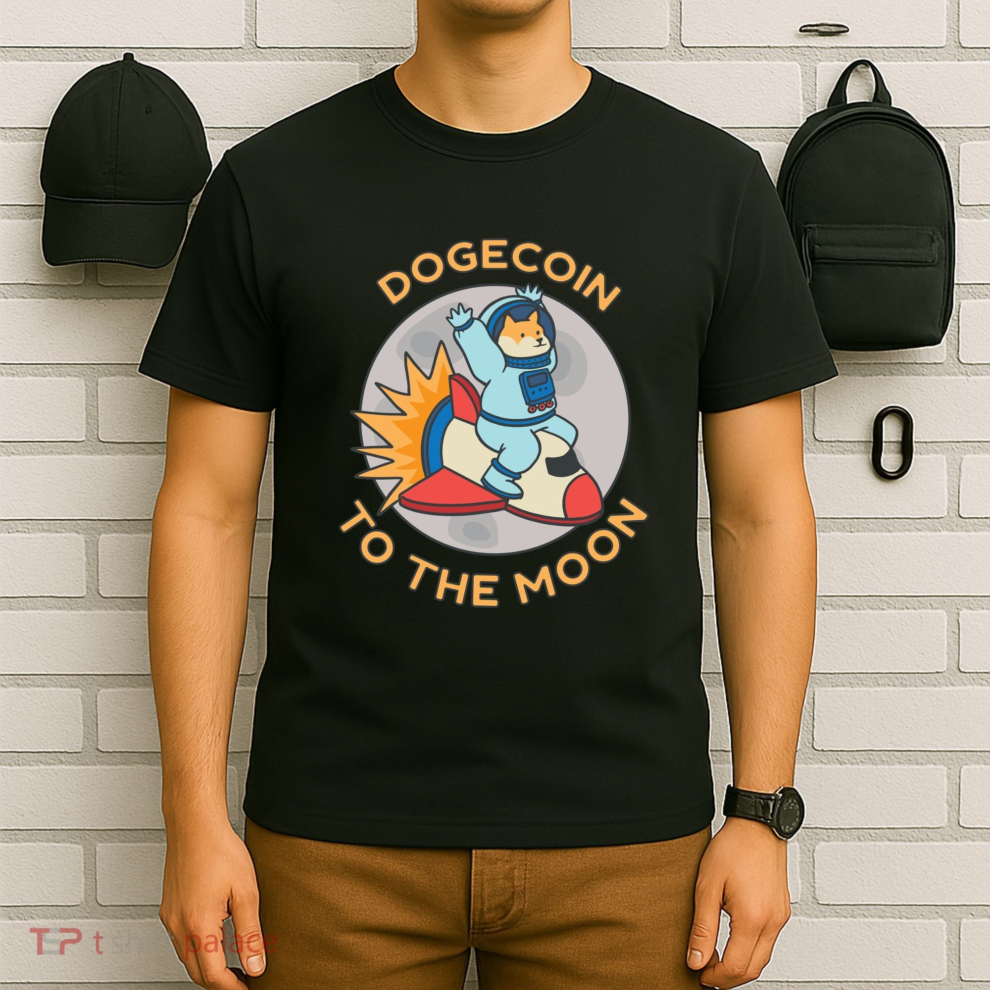 Dogecoin To The Moon Logo T-Shirt