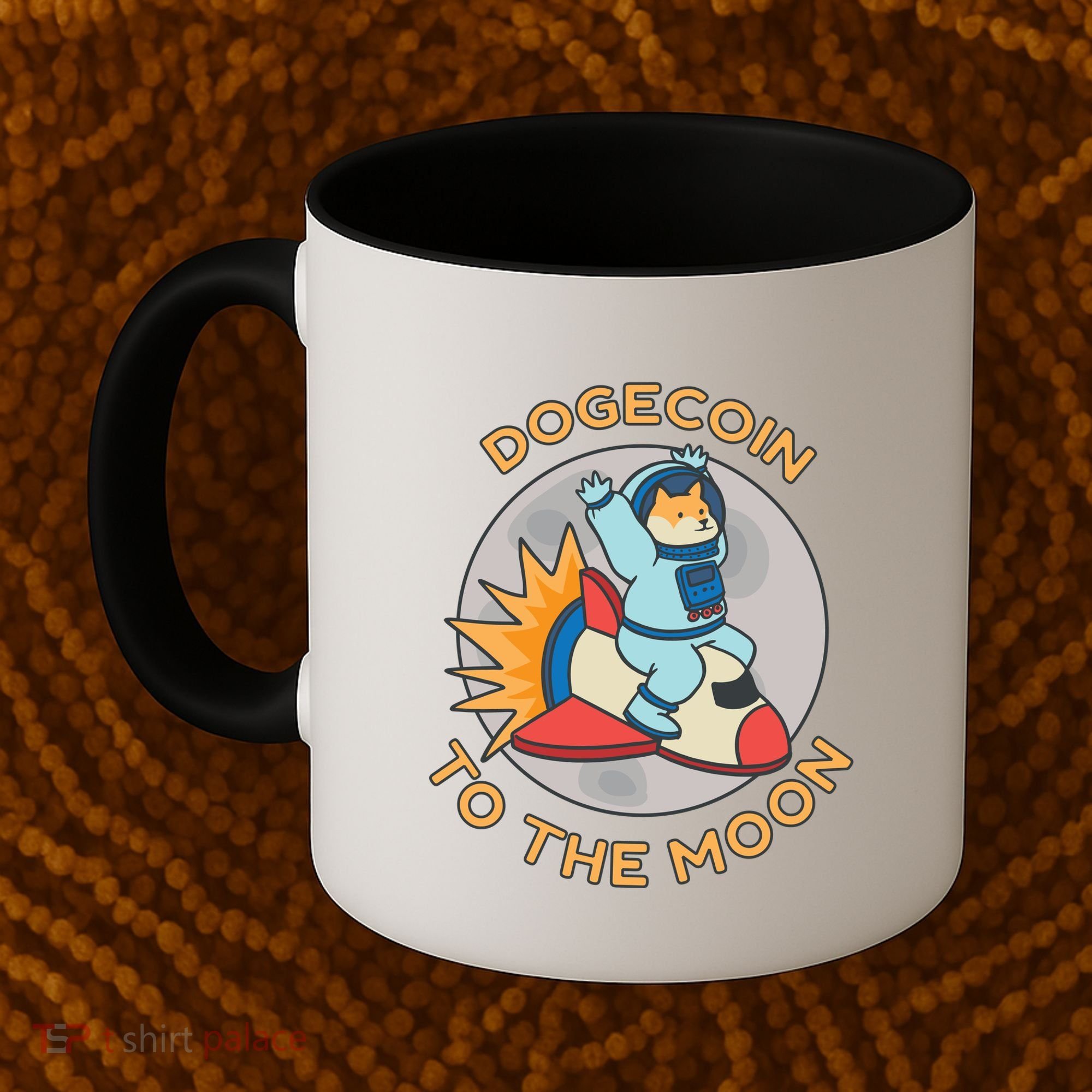 Dogecoin To The Moon Logo Coffee Mug