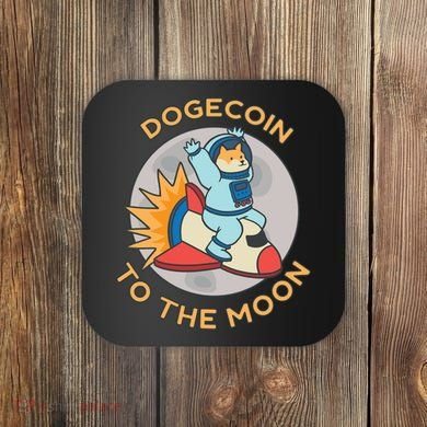 Dogecoin To The Moon Logo Coaster