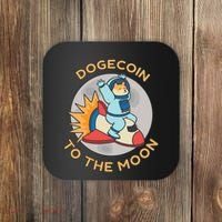 Dogecoin To The Moon Logo Coaster thumb 0