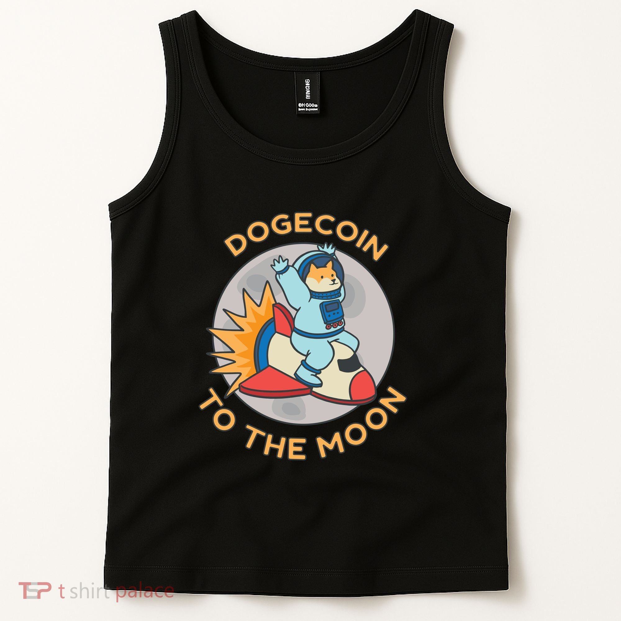 Dogecoin To The Moon Logo Tank Top
