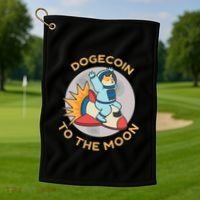 Dogecoin To The Moon Logo Golf Towel thumb 1