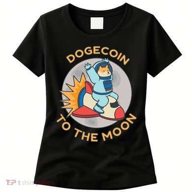 Dogecoin To The Moon Logo Women's T-Shirt