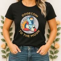 Dogecoin To The Moon Logo Women's T-Shirt thumb 2