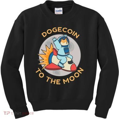 Dogecoin To The Moon Logo Kids Sweatshirt