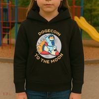 Dogecoin To The Moon Logo Kids Hoodie thumb 3