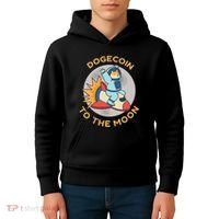 Dogecoin To The Moon Logo Kids Hoodie thumb 4