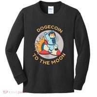 Dogecoin To The Moon Logo Kids Long Sleeve Shirt thumb 0