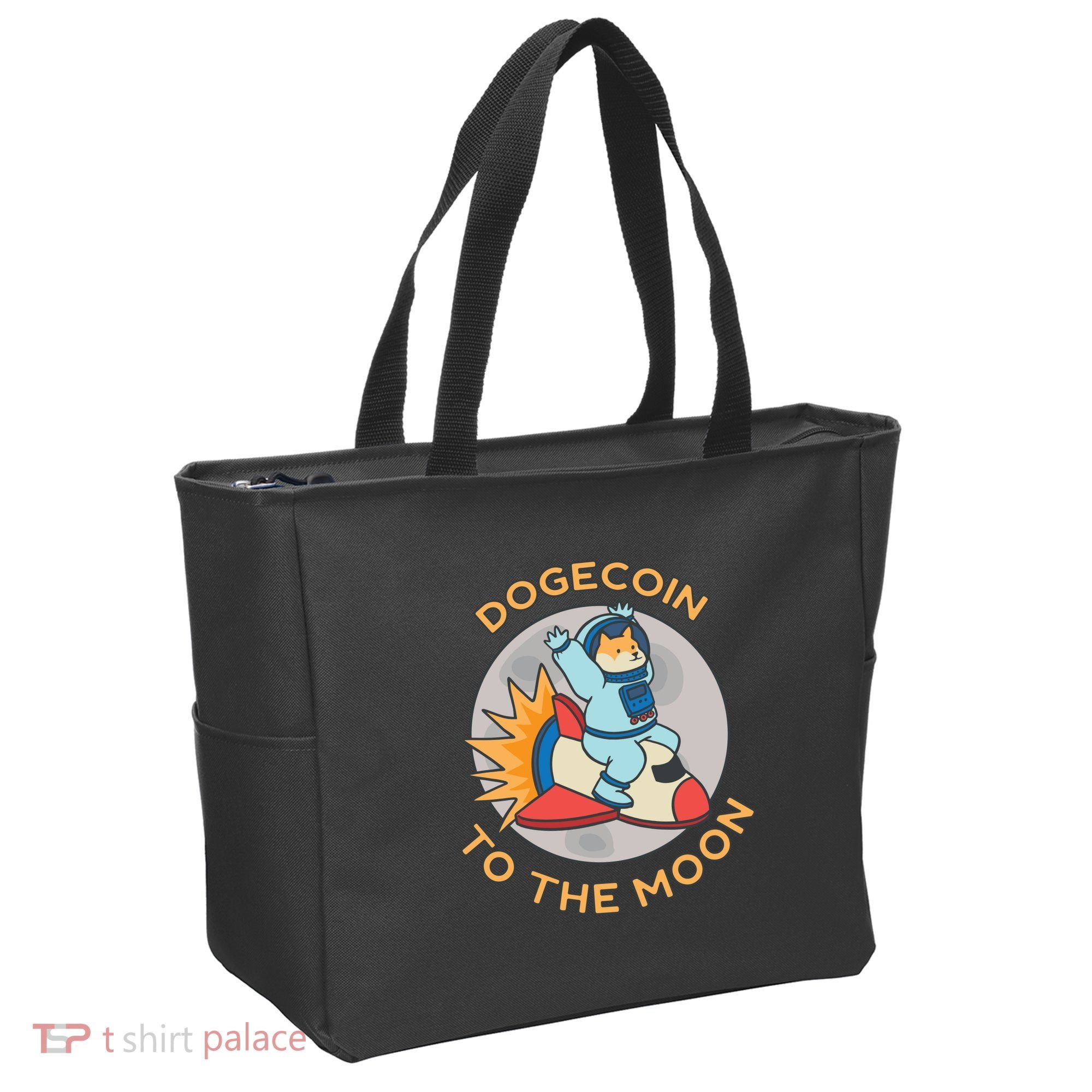 Dogecoin To The Moon Logo Tote Bag