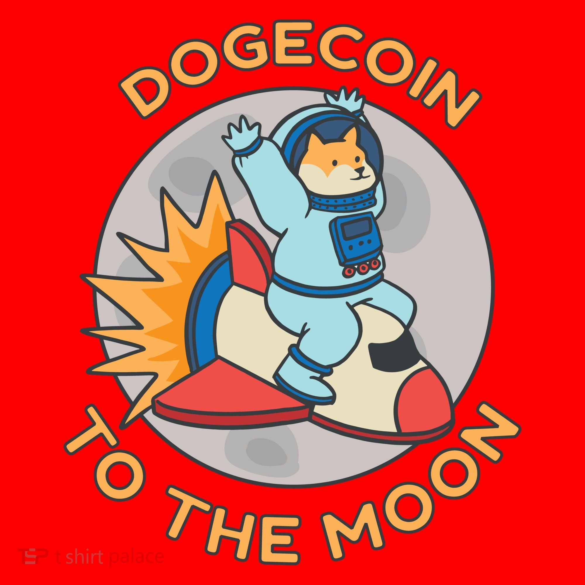 Dogecoin To The Moon Logo Santa Hat