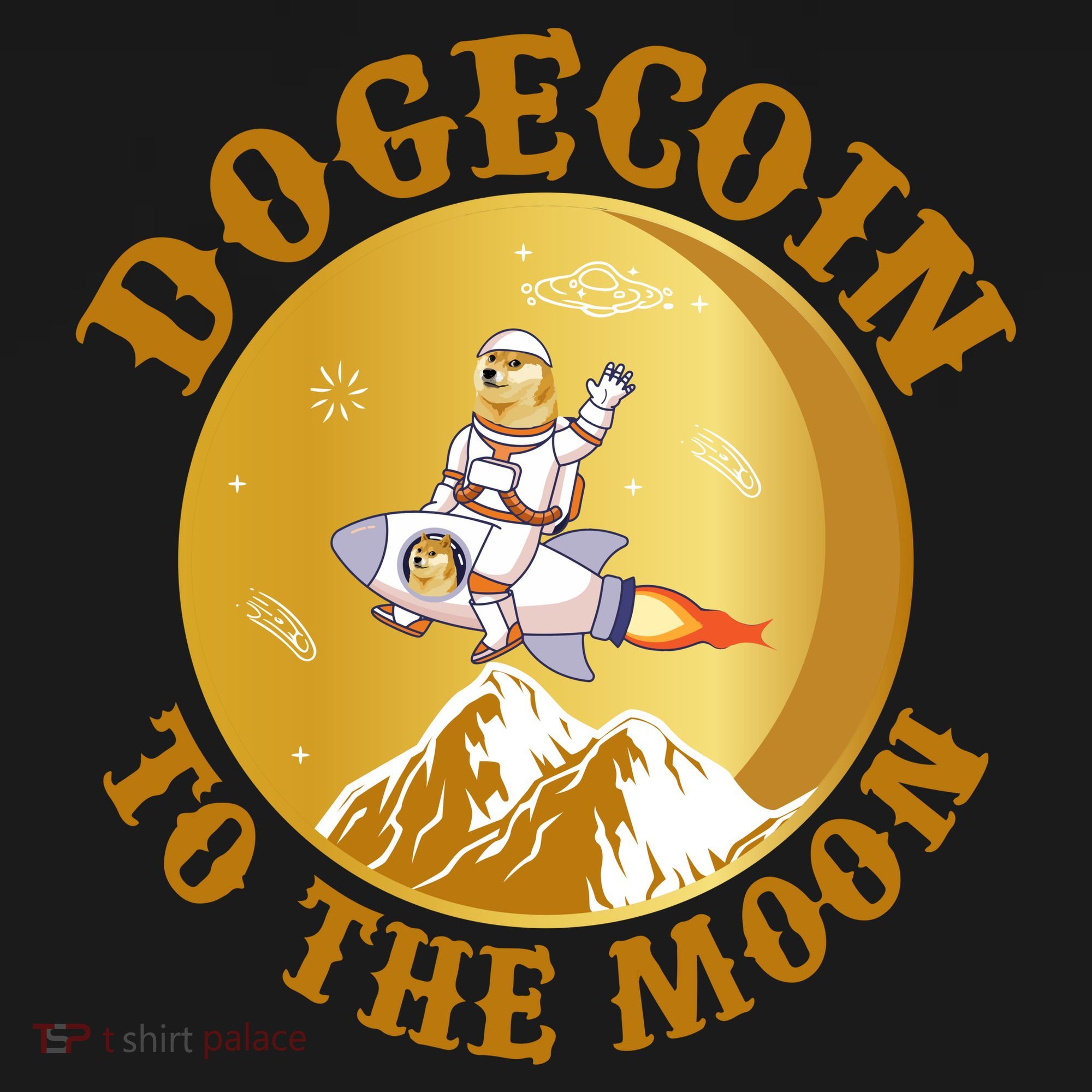 Dogecoin Vintage To The Moon T-Shirt