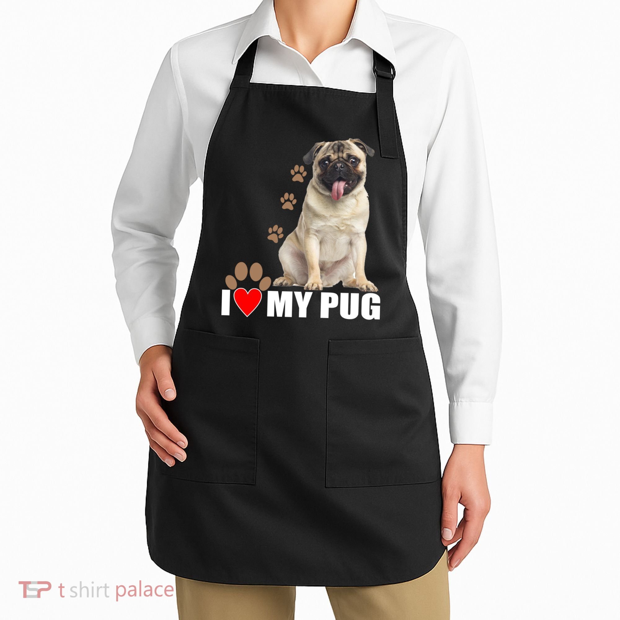 Dogs - I Love My Pug Apron