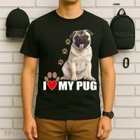 Dogs - I Love My Pug T-Shirt thumb 6