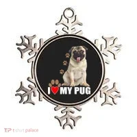 Dogs - I Love My Pug Ornament thumb 0