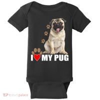 Dogs - I Love My Pug Baby Bodysuit thumb 0