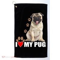 Dogs - I Love My Pug Golf Towel thumb 0