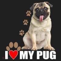 Dogs - I Love My Pug Golf Towel thumb 3
