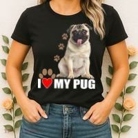 Dogs - I Love My Pug Women's T-Shirt thumb 2