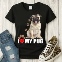 Dogs - I Love My Pug Women's T-Shirt thumb 3