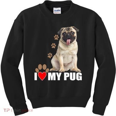 Dogs - I Love My Pug Kids Sweatshirt