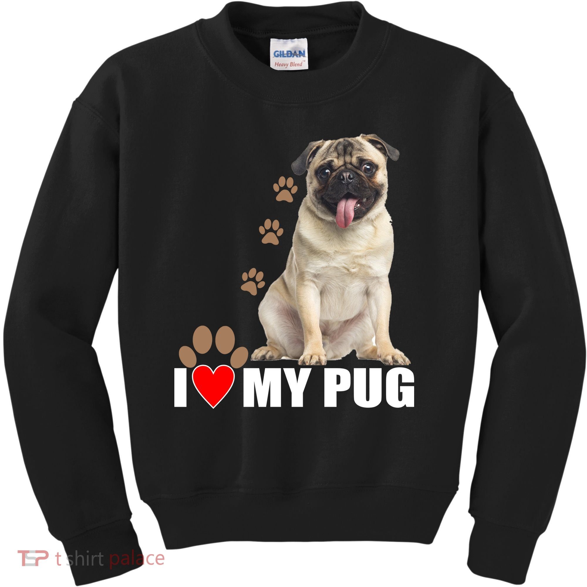 Dogs - I Love My Pug Kids Sweatshirt