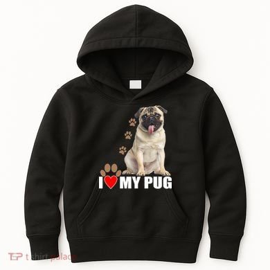 Dogs - I Love My Pug Kids Hoodie